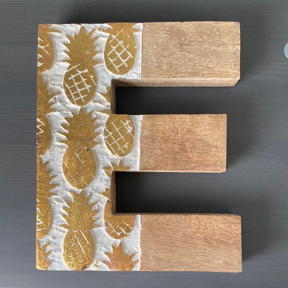 E Wooden Sign